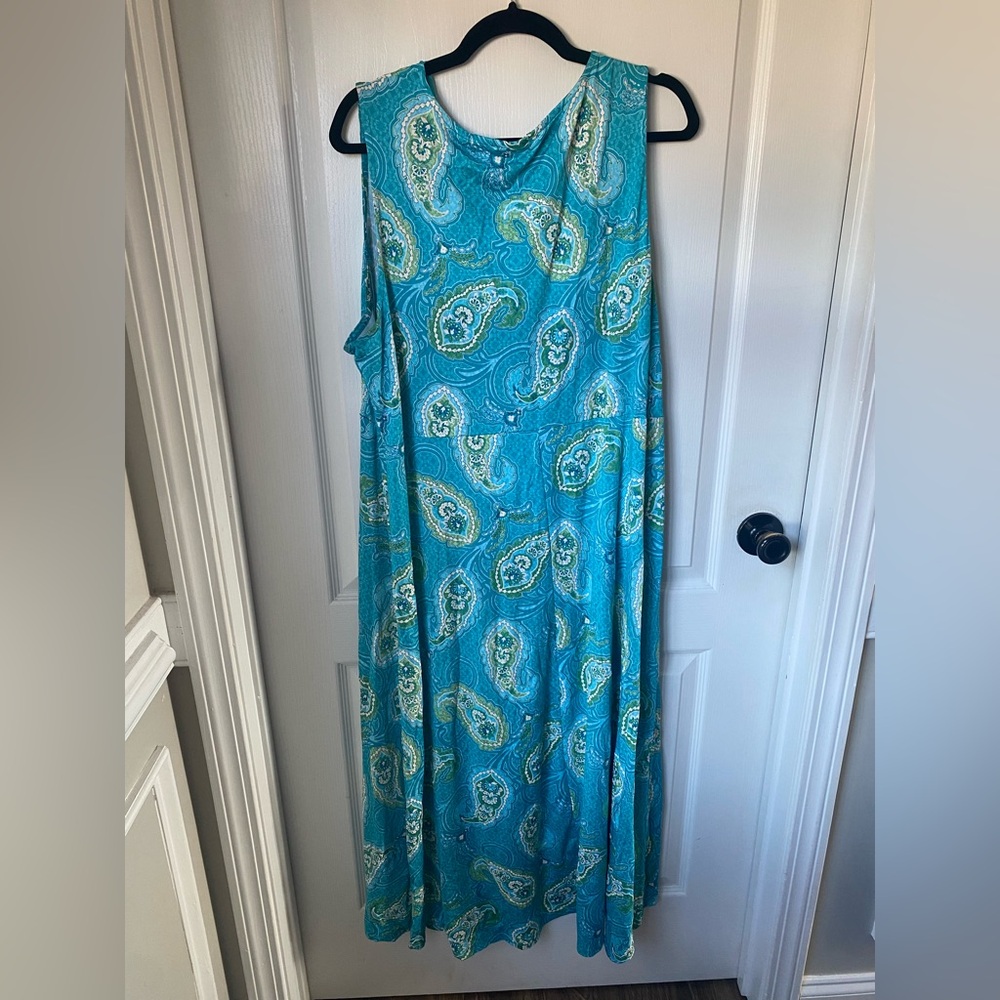 Ruby Rd. Turquoise Paisley High Low Dress - Picture 2 of 5